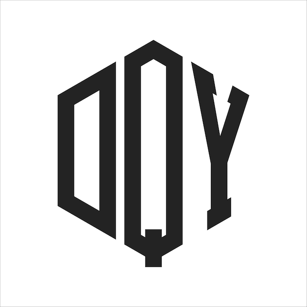 Diseño del logotipo DQY Letra inicial DQY Monograma Logotipo con forma de hexágono