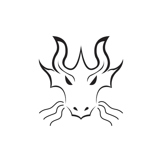 Diseño de logotipo de dragón de cara de forma simple símbolo gráfico vectorial icono signo ilustración idea creativa