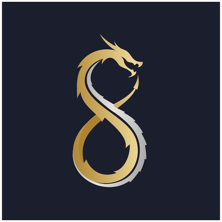 diseño del logotipo del dragón infinito
