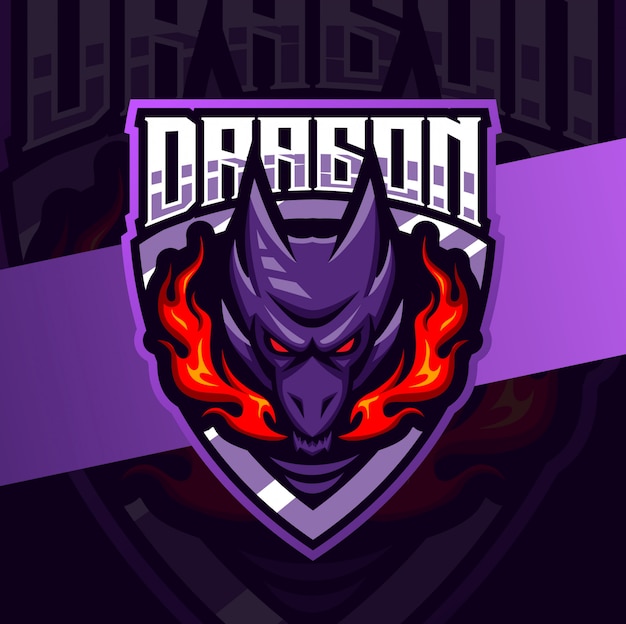 Diseño de logotipo de dragón mascota esport