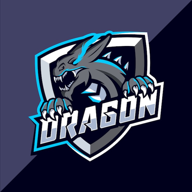 Diseño de logotipo de Dragon mascota esport