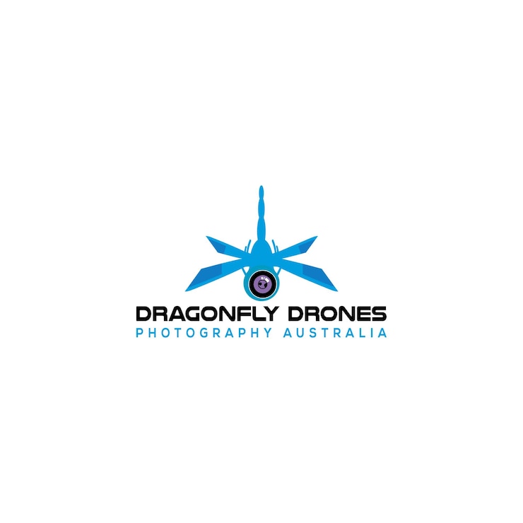 Vector diseño de logotipo de dron de libélula