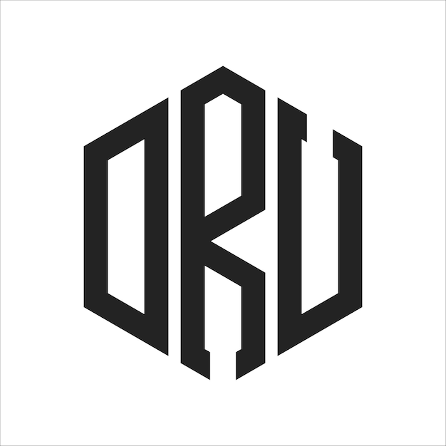 Diseño del logotipo DRU Letra inicial DRU Monograma Logotipo con forma de hexágono