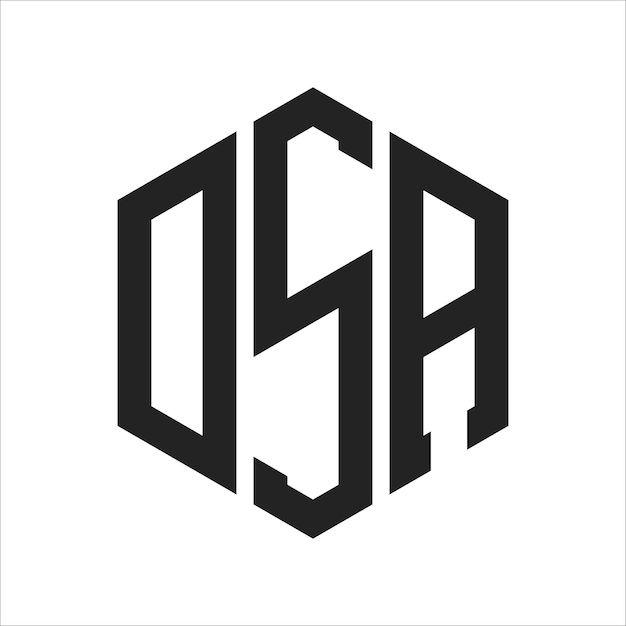 Diseño del logotipo de DSA Letra inicial DSA Monograma Logotipo con forma de hexágono