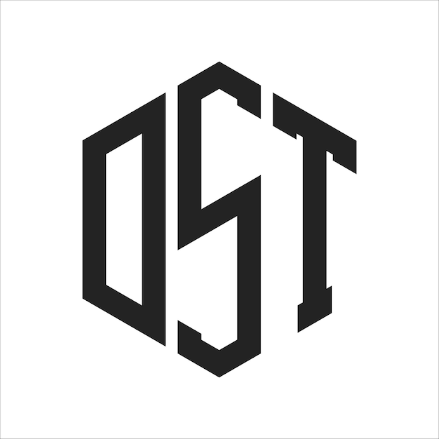 Diseño del logotipo de DST Letra inicial DST Monograma Logotipo con forma de hexágono