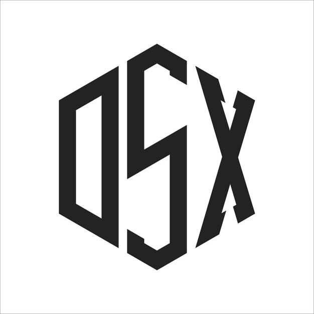 Diseño del logotipo DSX Letra inicial DSX Monograma Logotipo con forma de hexágono