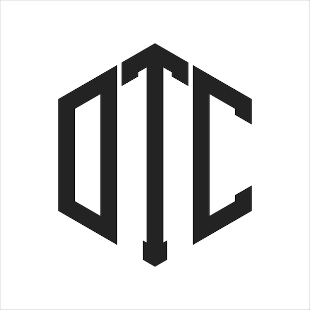 Diseño del logotipo DTC Letra inicial DTC Monograma Logotipo con forma de hexágono