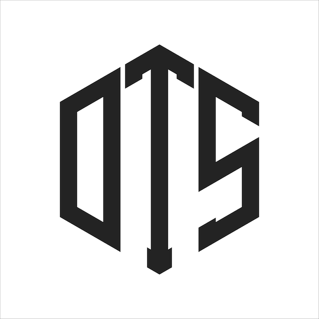 Diseño del logotipo de DTS Letra inicial DTS Monograma Logotipo con forma de hexágono