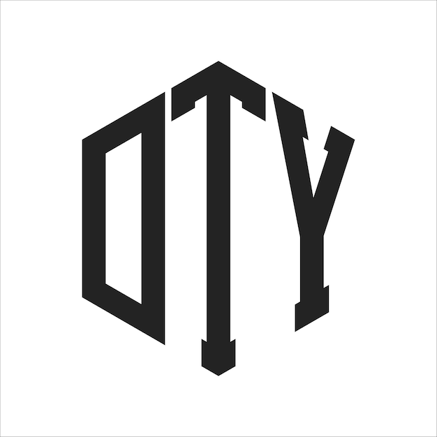 Diseño del logotipo DTY Letra inicial DTY Monograma Logotipo con forma de hexágono