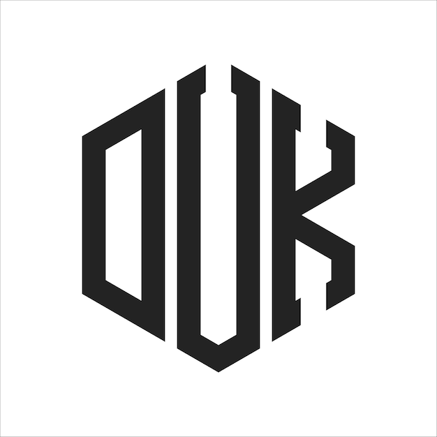 Diseño del logotipo DUK Letra inicial DUK Monograma Logotipo con forma de hexágono