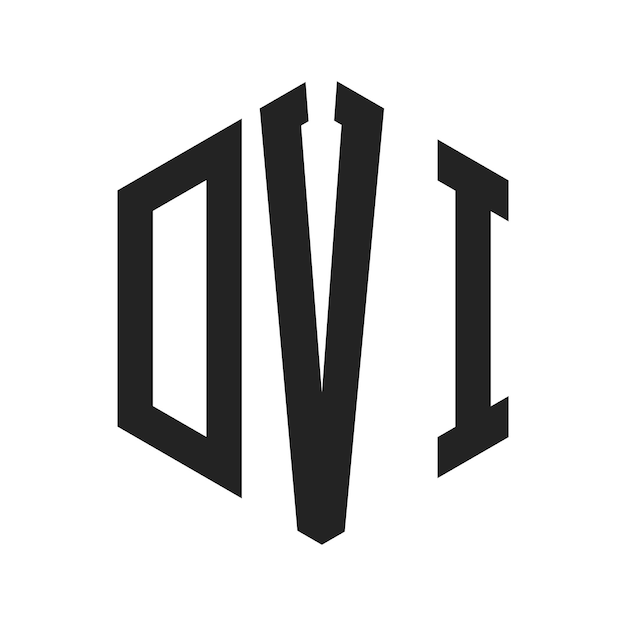 Diseño del logotipo DVI Letra inicial DVI Monograma Logotipo con forma de hexágono