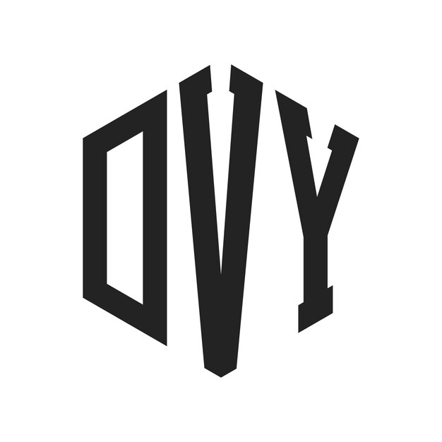 Diseño del logotipo DVY Letra inicial DVY Monograma Logotipo con forma de hexágono