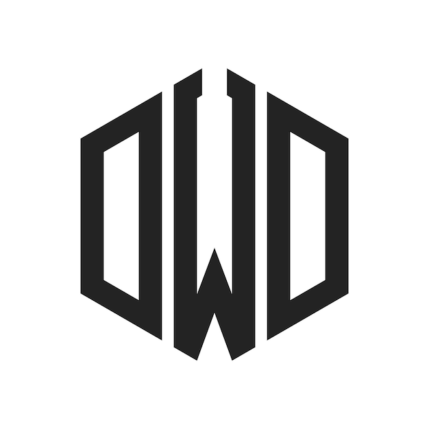 Diseño del logotipo DWD Letra inicial DWD Monograma Logotipo con forma de hexágono