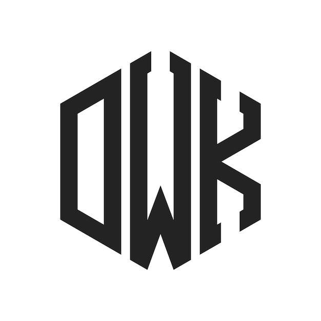 Diseño del logotipo DWK Letra inicial DWK Monograma Logotipo con forma de hexágono