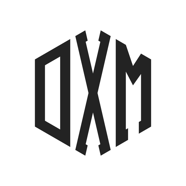 Diseño del logotipo de DXM Letra inicial DXM Monograma Logotipo con forma de hexágono