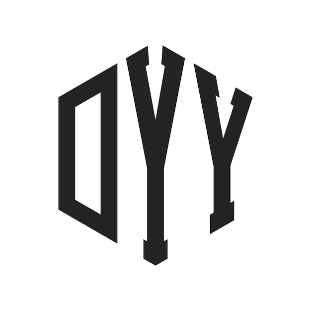 Diseño del logotipo DY Letra inicial DY Monograma Logotipo con forma de hexágono