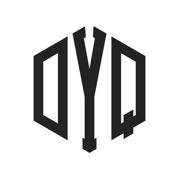 Diseño del logotipo DYQ Letra inicial DYQ Monograma Logotipo con forma de hexágono