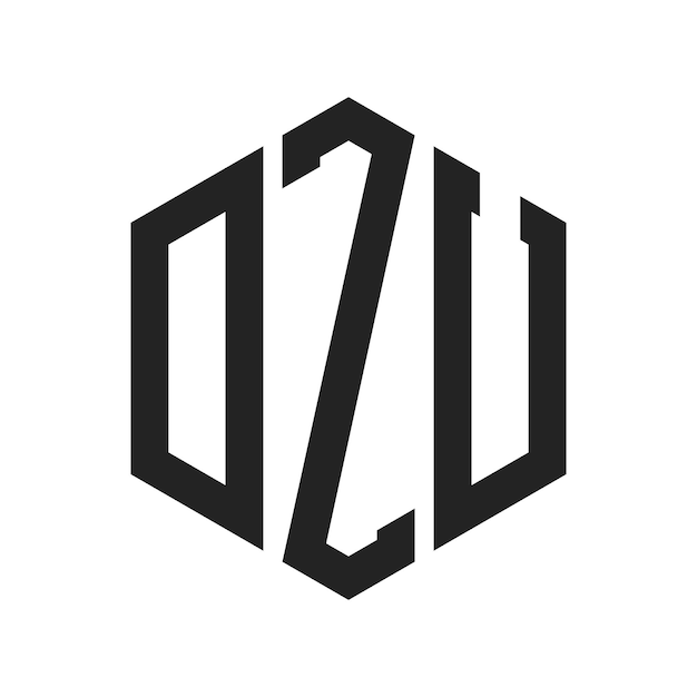 Diseño del logotipo de DZU Letra inicial DZU Monograma Logotipo con forma de hexágono