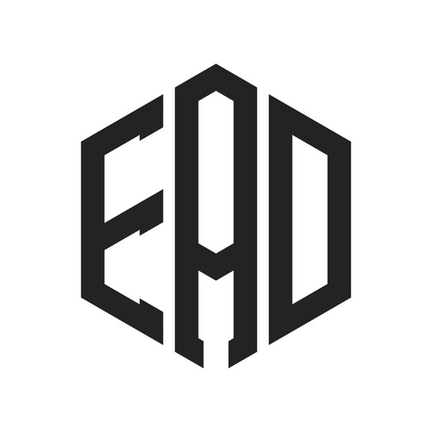 Diseño del logotipo EAD Letra inicial EAD Monograma Logotipo con forma de hexágono