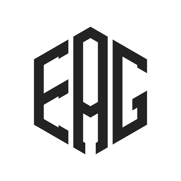 Diseño del logotipo EAG Letra inicial EAG Monograma Logotipo con forma de hexágono