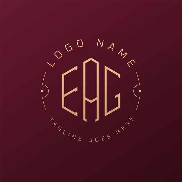 Diseño de logotipo EAG de lujo Letra elegante EAG Monograma Logotipo minimalista Poligono EAG Template de diseño de logotipo