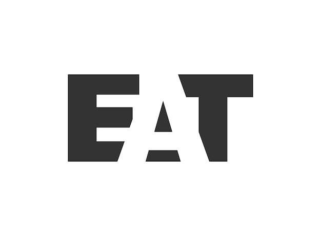 Diseño del logotipo de EAT Letra inicial E A T estilo de letra en negrita para startups tecnológicas consultoría marca corporativa Nombre de la compañía creativo titulares tipografía identidad logotipo de moda