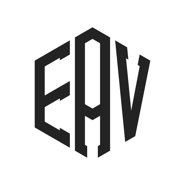 Diseño del logotipo EAV Letra inicial EAV Monograma Logotipo con forma de hexágono