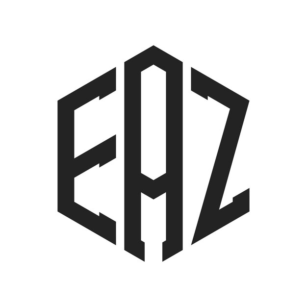 Diseño del logotipo de EAZ Letra inicial EAZ Monograma Logotipo con forma de hexágono
