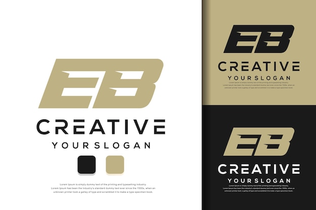 diseño de logotipo eb de letra de monograma abstracto