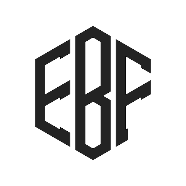 Diseño del logotipo EBF Letra inicial EBF Monograma Logotipo con forma de hexágono