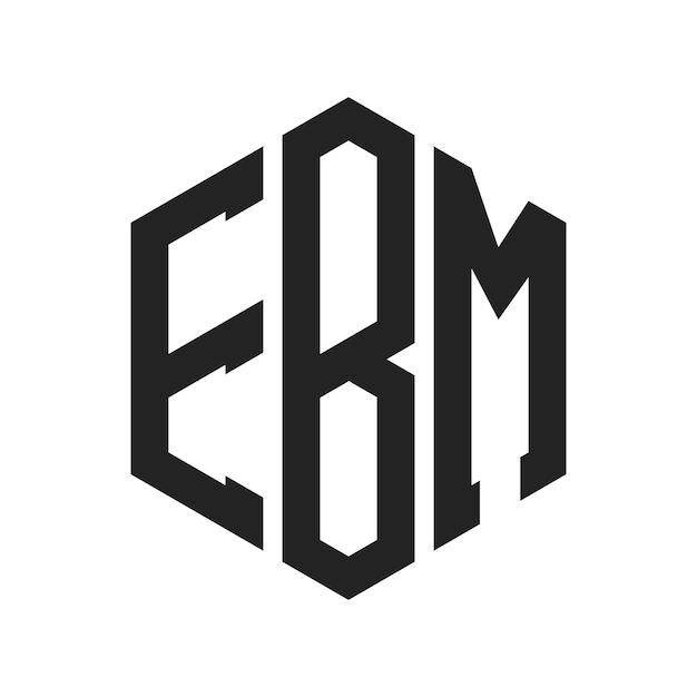 Diseño del logotipo de EBM Letra inicial EBM Monograma Logotipo con forma de hexágono