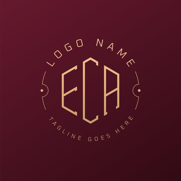 Diseño de logotipo de ECA de lujo Letra elegante ECA Monograma Logotipo minimalista Poligono Estampa de diseño de logotipo ECA