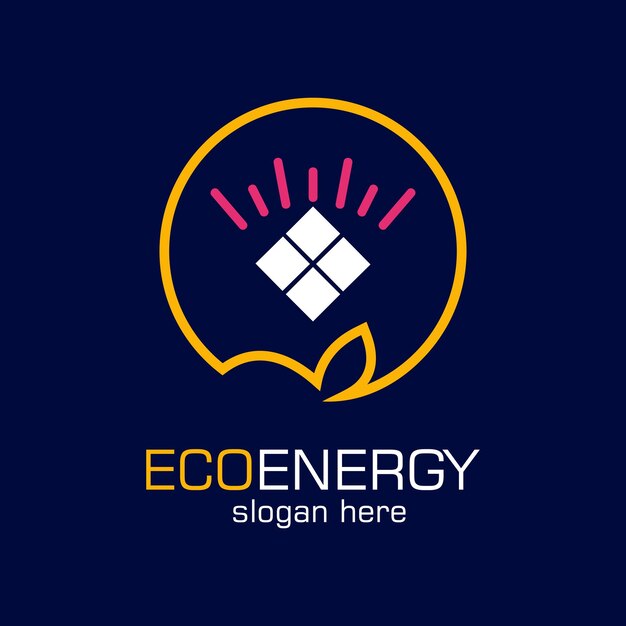 Diseño del logotipo de Ecoenergy concepto simple Vector Premium