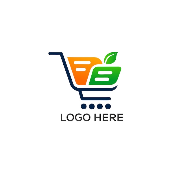 El diseño del logotipo ecológico del carrito de compras