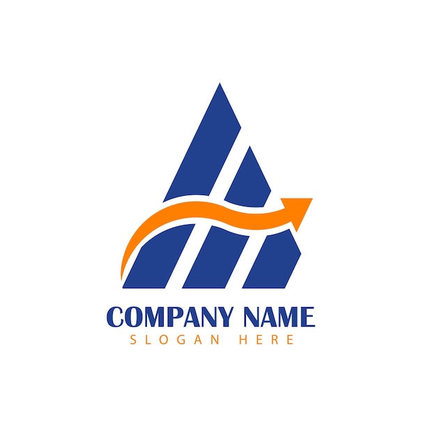 Diseño de logotipo económico azul y naranja