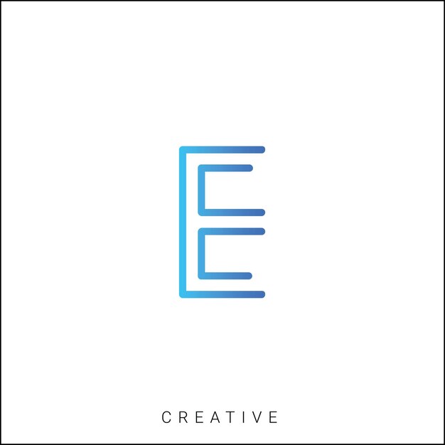 Diseño de logotipo ECreative Diseño mínimo de logotipo Diseño clásico Diseño vectorial último diseño de logotipo Monograma
