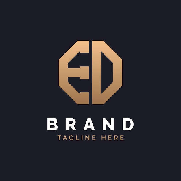 Diseño de logotipo ED Moderno Minimal Elegante y lujoso Logotipo ED Alfabeto Letra ED Diseño de Logotipo para la identidad empresarial corporativa de la marca