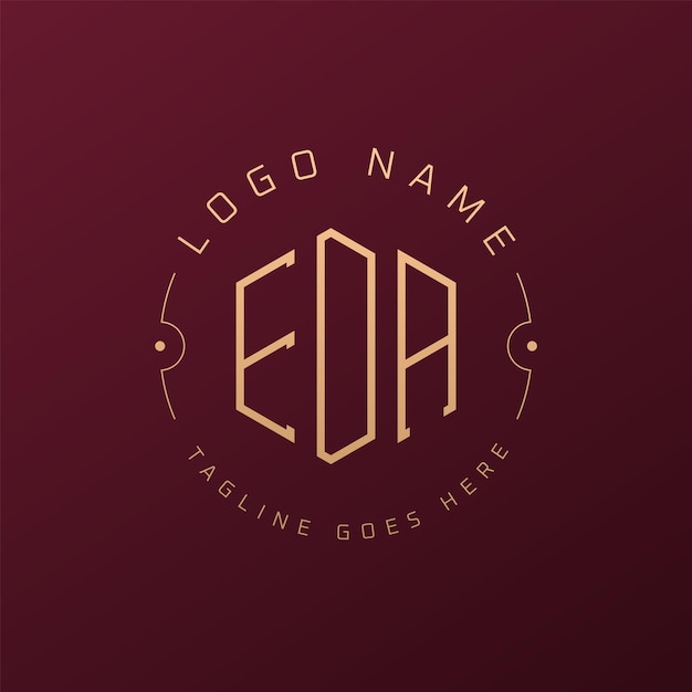 Diseño de logotipo de EDA de lujo Letra elegante EDA Monograma Logotipo minimalista Poligono EDA Modelo de diseño de logotipo