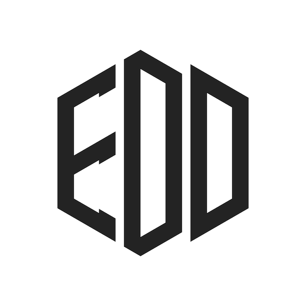 Diseño del logotipo EDD Letra inicial EDD Monograma Logotipo con forma de hexágono