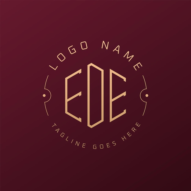 Diseño de logotipo de EDE de lujo Letra elegante EDE Monograma Logotipo minimalista Poligono EDE Template de diseño de logotipo