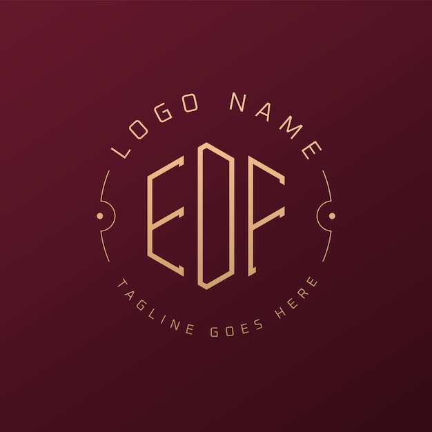 Diseño de logotipo de EDF de lujo Letra elegante EDF Monograma Logotipo minimalista Poligono EDF Modelo de diseño de logotipo
