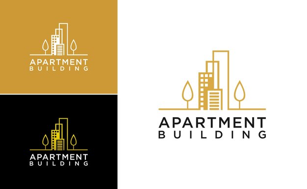 diseño de logotipo de edificio de apartamentos de bienes raíces