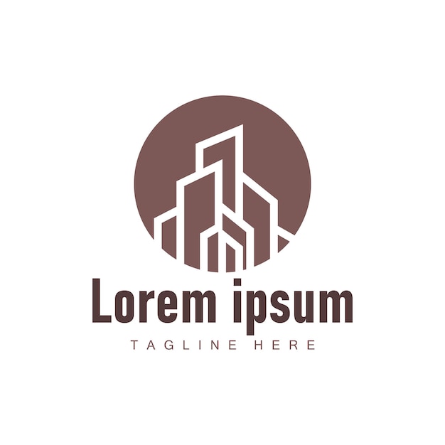 Diseño de logotipo de edificio de ciudad moderna Arquitectura urbana lujosa y sencilla