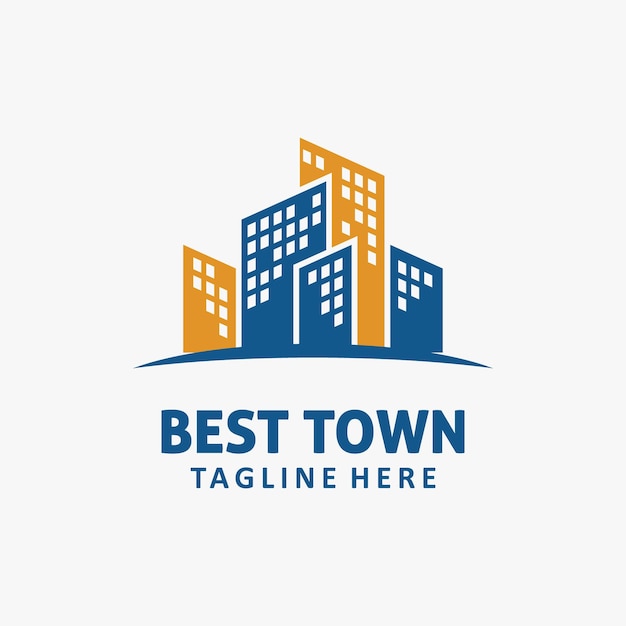Diseño de logotipo de edificio de ciudad