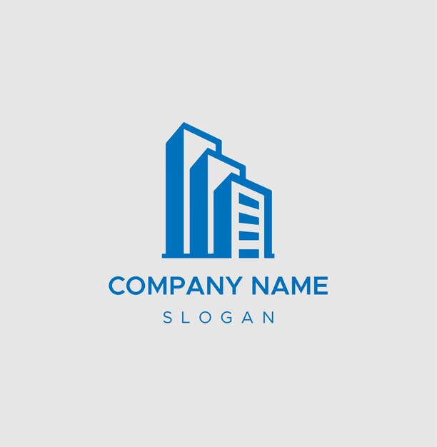 Diseño de logotipo de edificio con concepto moderno resumen de construcción de edificio de ciudad para diseño de logotipo