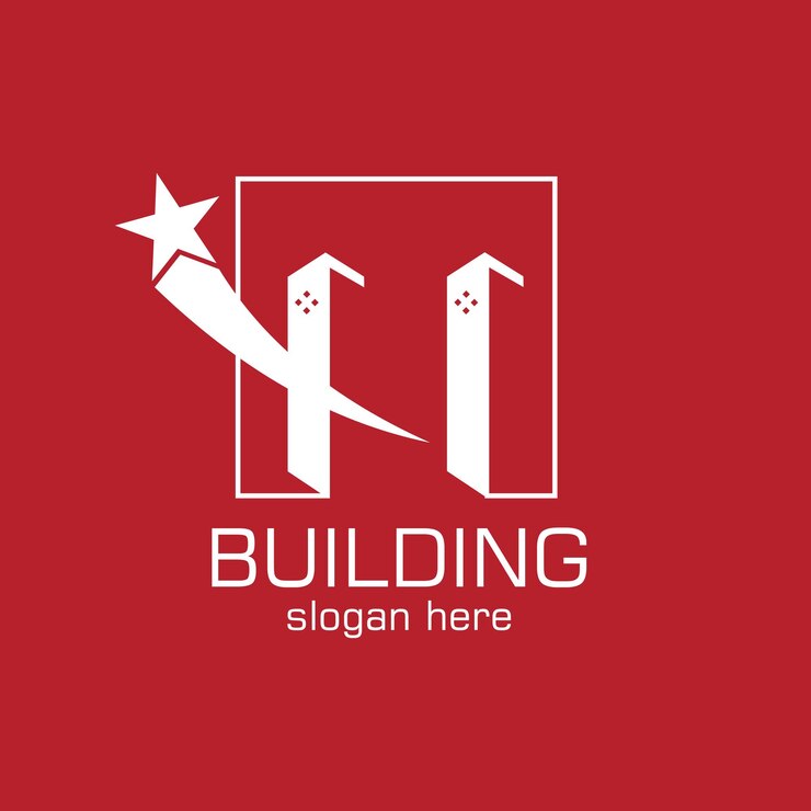 Vector diseño del logotipo del edificio concepto simple premium vector