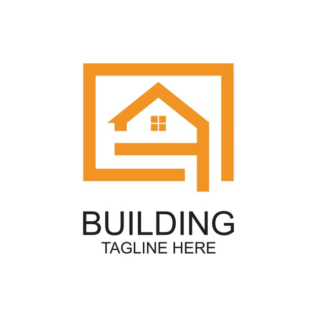 Diseño del logotipo del edificio concepto simple Premium Vector