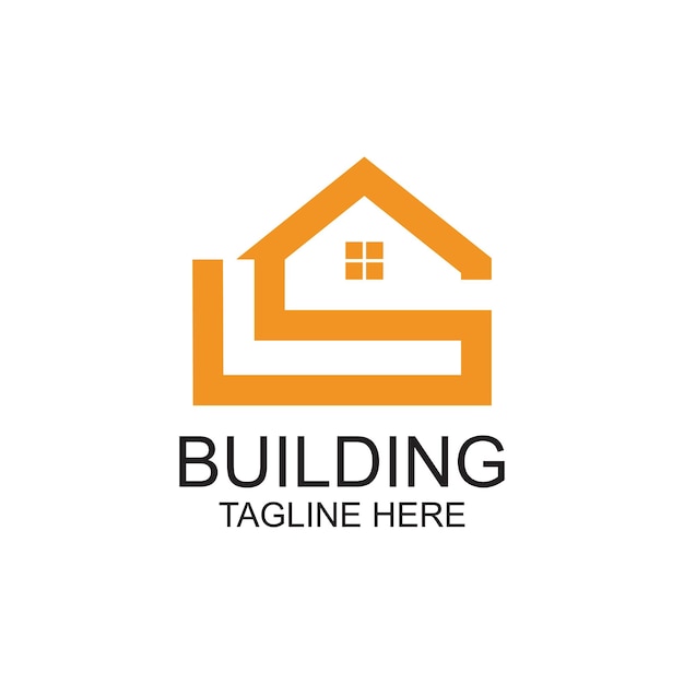 Diseño del logotipo del edificio concepto simple premium vector
