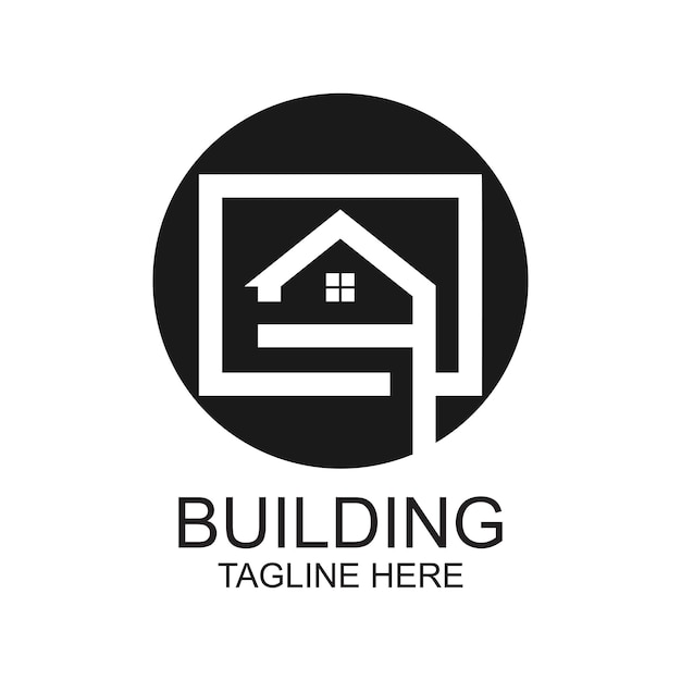 Diseño del logotipo del edificio concepto simple Premium Vector
