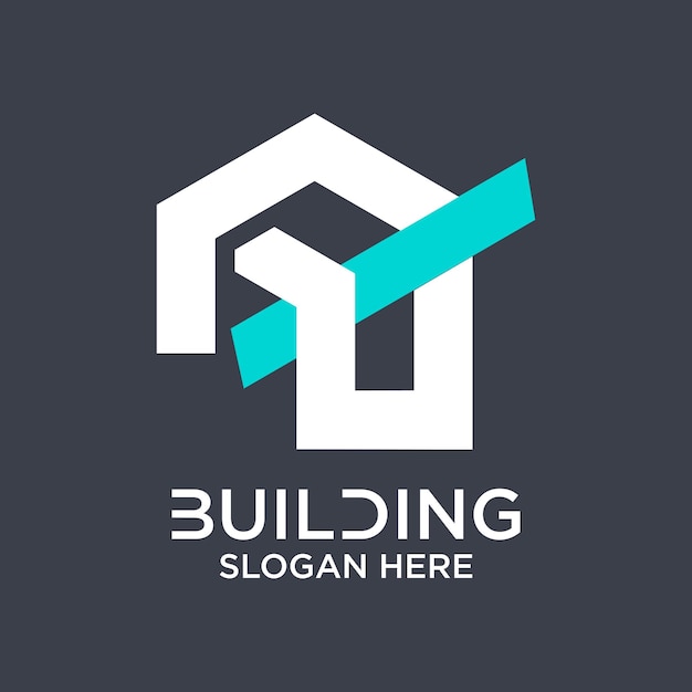 Diseño de logotipo de edificio concepto simple vector premium